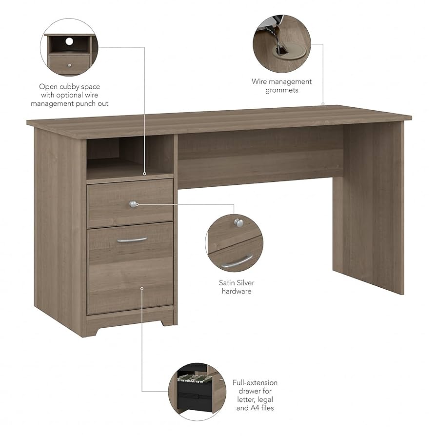 Amazon.com: Bush Furniture Cabot 60W Computer Desk with
